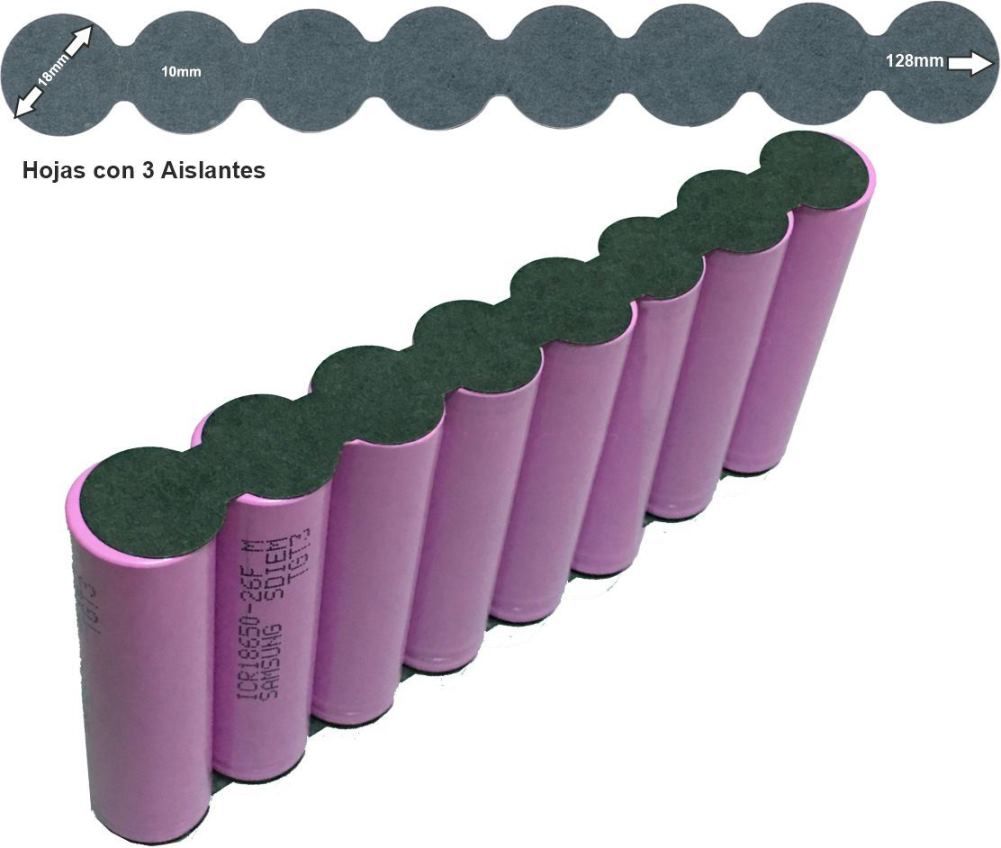 Aislantes baterias 8x18650 Linea